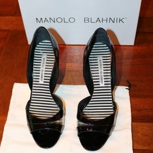 EUC Manolo Blahnik Canti Black D'Orsay Pump 38.5